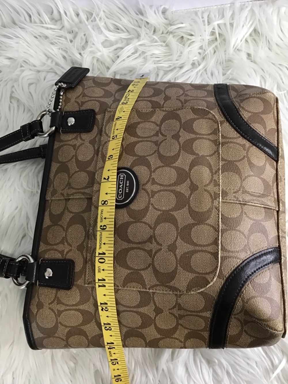 Coach Peyton Signature Logo Heritage Handbag Tote BrownVintage Y2K - Picture 8 of 16